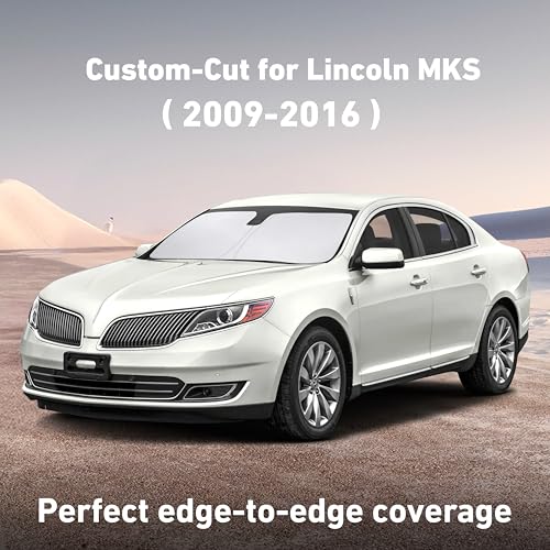 Image of EcoNour Windshield Sunshade Compatible for Lincoln MKS 2009-2014 2015 2016, Sun Visor for Front Windshield & Window Sun Shade Cover, UV Heat Blocker & Protector, Car Accessories