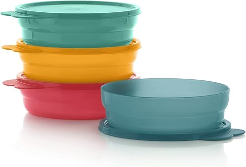TUPPERWARE Tazones de cereales recalentables para microondas de marca 169fl oz2 tazas tapas aptos para lavavajillas y sin BPA herméticos y a prueba