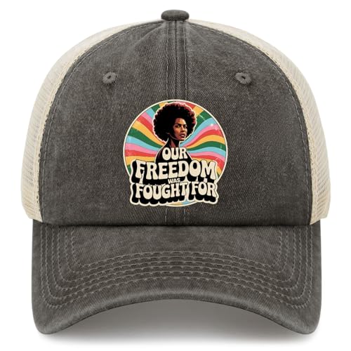 Freedom was Fought for Rainbow Trucker hat Funny caps for Grandpa