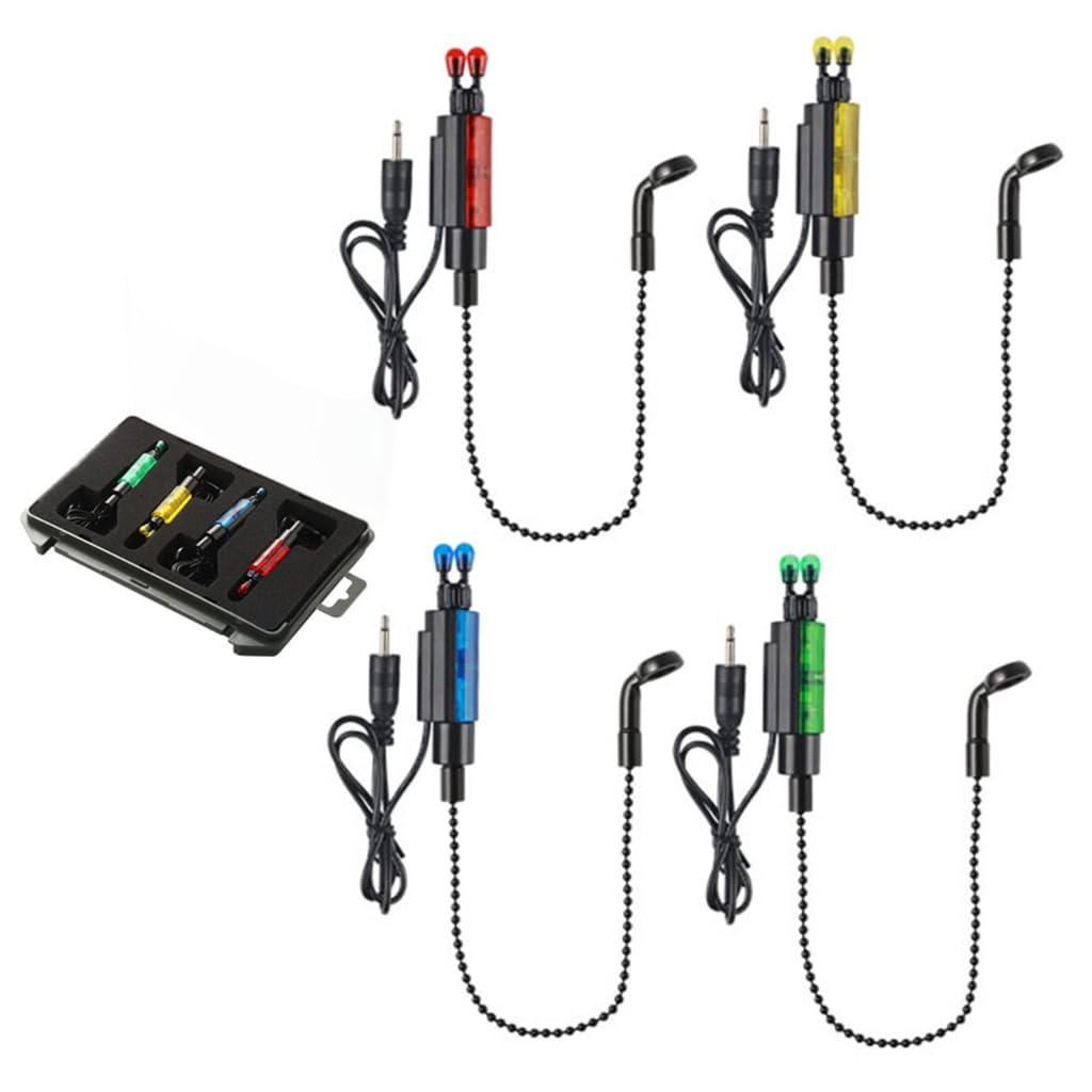 NLAIOUSL 4Pcs Fishing Hangers Bobbins Fishing Rod Alarm Swingers Chain Indicators Fishing Alarm Fishing Tool Accessories