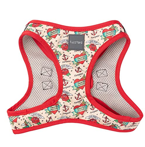 FuzzYard Ink'd Up Step in Dog Vest Harness Old School Tattoo Design (Medium)