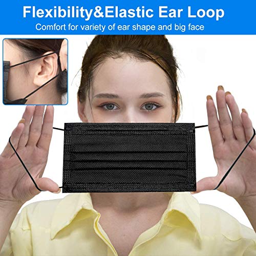 Black Disposable Face Masks, 50 Pcs Face Masks Disposable Masks - Thumbnail 6
