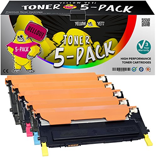 YELLOW YETI 5 Cartuchos de Tóner compatibles para Samsung CLP 310 CLP 310N CLP 315 CLP 315W CLX 3170FN CLX 3175FN CLX 3175FW CLX 3175N | CLT P4092C K4092S C4092S M4092S Y4092S [3 años de garantía]