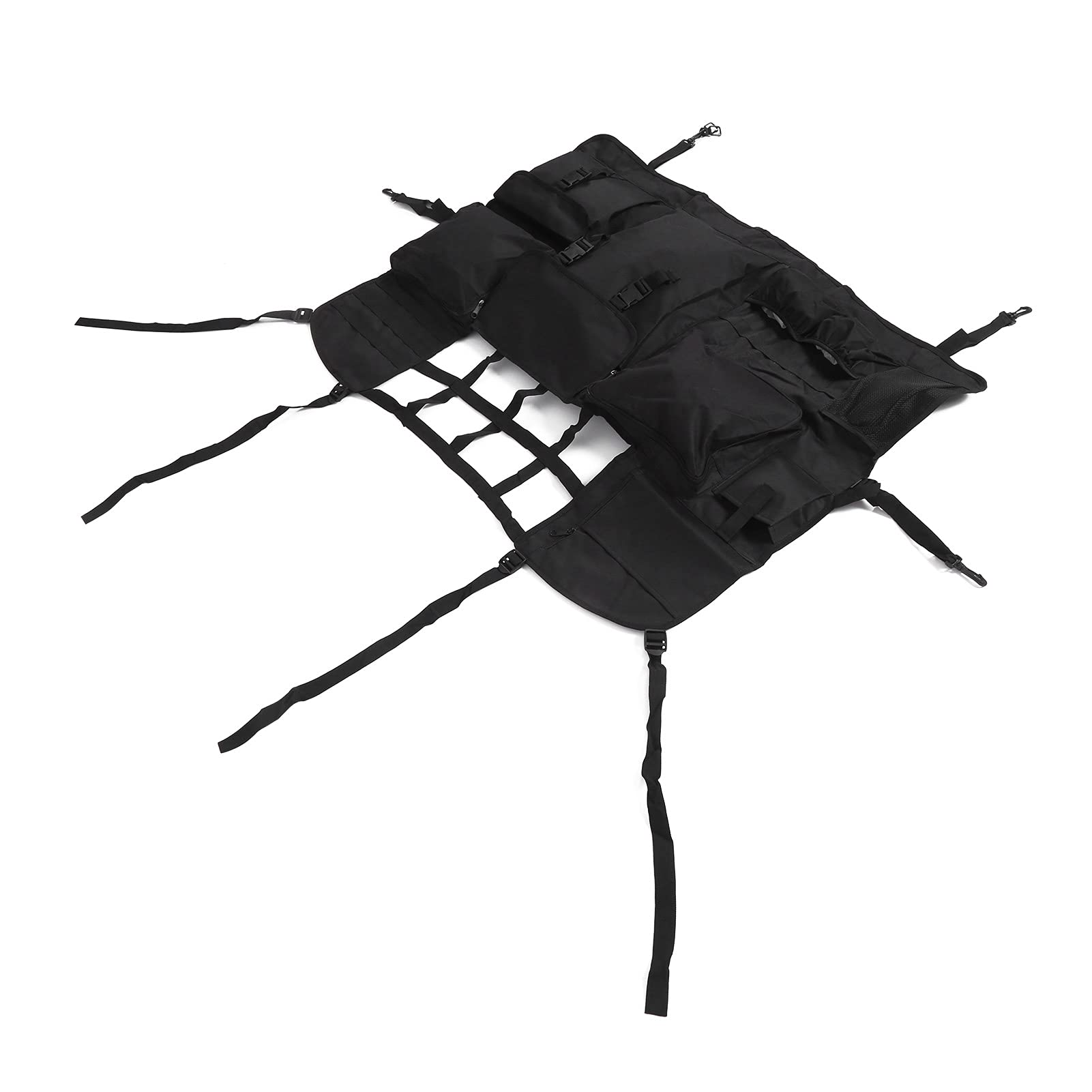 Bolsa de almacenamiento para respaldo de asiento, organizador negro con múltiples bolsillos para coche, repuesto para accesorios, Material de tela duradero, fácil instalación