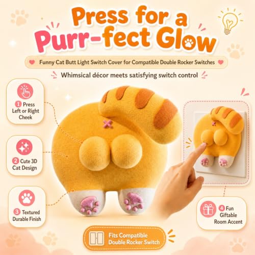 Accesorios de interruptor de gato tridimensionales para dormitorios infantiles alegres 2