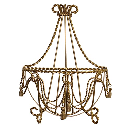 Ornate Gold Swag Tassel Wall Basket | Baroque Hanging Flower Metal