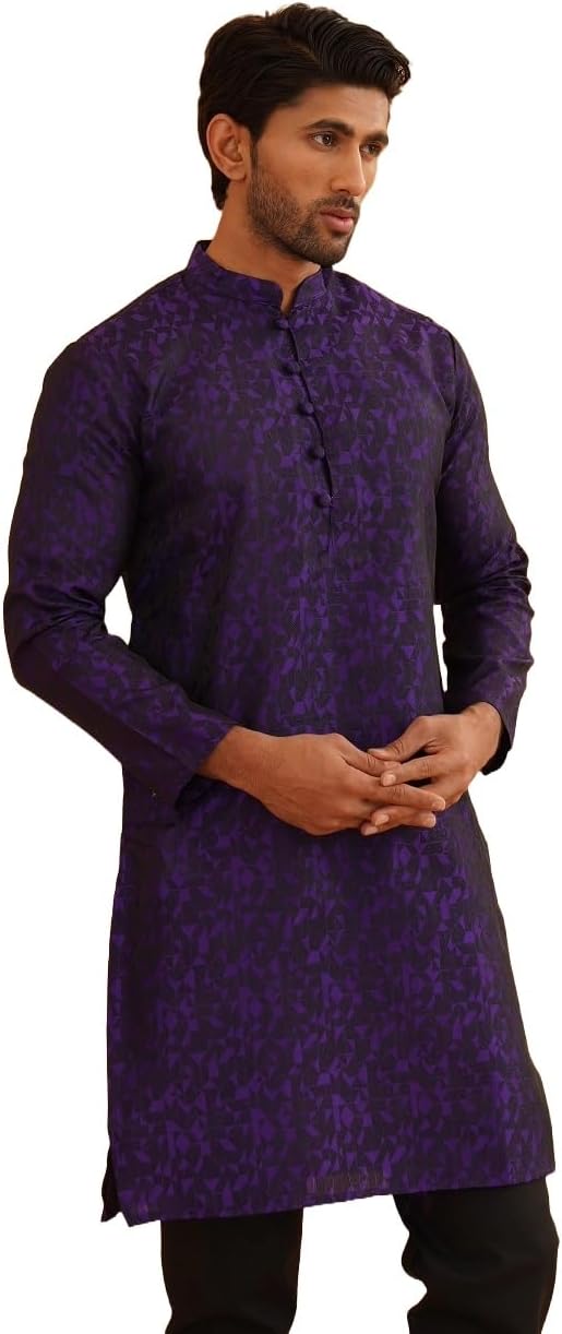 Sojanya 3XL (Since 1958 Men'S Jackquard Silk Only Long Kurta