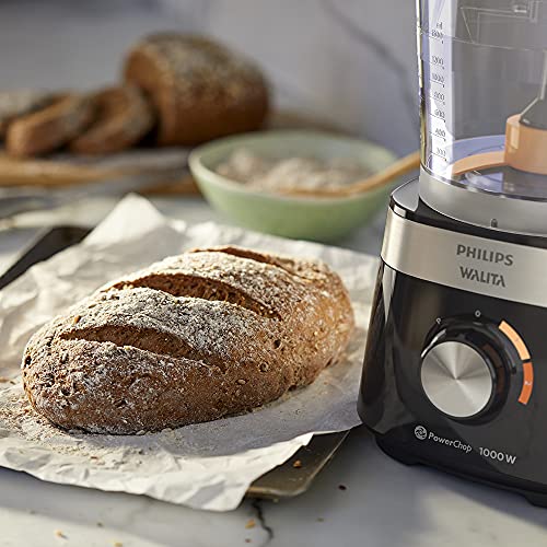 Philips Walita Multiprocessador PowerChop 1000, Preto, Recipiente com capacidade de 1,5 litros, Duas