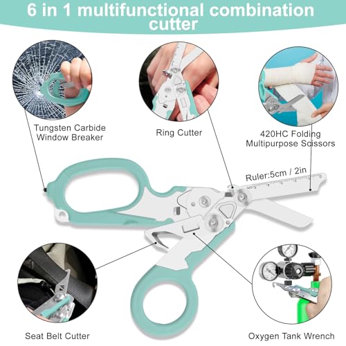 Image of 6-in-1 Heavy-Duty Emergency trauma shears|Folding Emergency Shears| | Multifunctional Life-Saving Tool|Suitable for Emergency Rescue|Outdoor Exploration|DIY Construction and Maintenance|