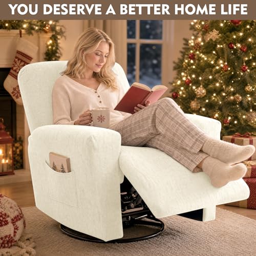 Image of ZNSAYOTX 100% Waterproof Recliner Chair Covers, 3-Piece Stretch Fit Recliner Slipcovers with Buckle & Elastic Band for Lazy Boy, Stay in Place, Soft Plaid Jacquard Protector (X-Large, Beige)