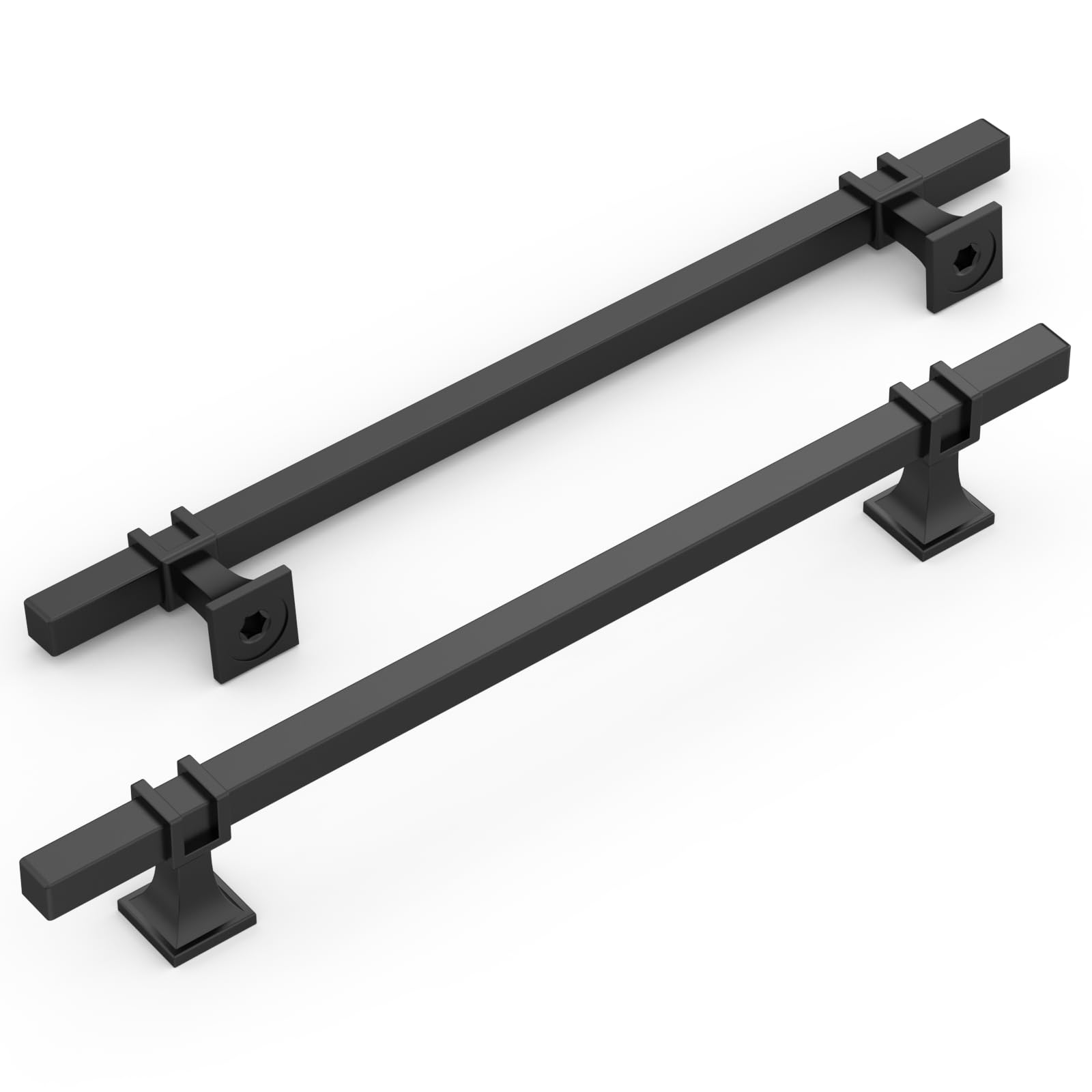 Amerdeco 10 Pièces Poignee de Meuble Cuisine Noir 192mm Alliage de Or Poignées Meubles avec Vis, pour Bureaux, Tiroirs, Armoires, Placard UK0003