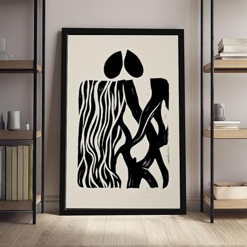Poster silhouette de couple pour décoration de chambre à coucher