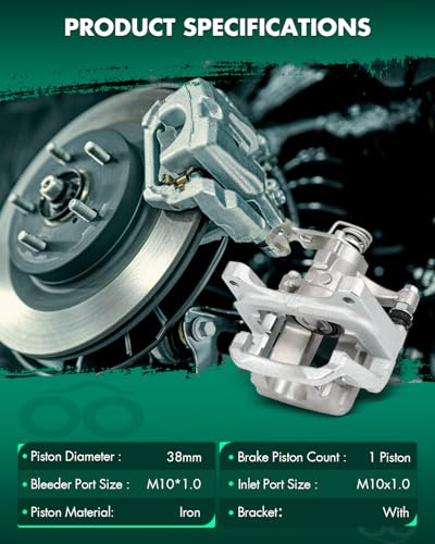 Image of SCITOO 18B5543 Rear Left Disc Brake Caliper Assembly w /Bracket for Chevrolet for Cruze 2016-2019
