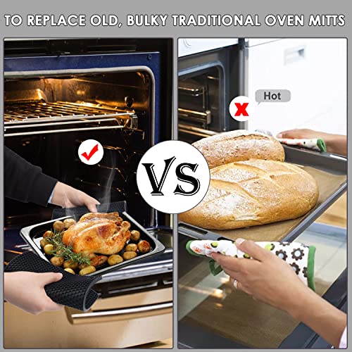 Image of 4 Pack Silicone Trivets for Hot Pots and Pans, Black Hot Pads Pot Holders, Non-Slip & Heat Resistant Silicone Mats for Kitchen Counter, Soft Durable Drying Mat, Jar Opener and Coasters, Black