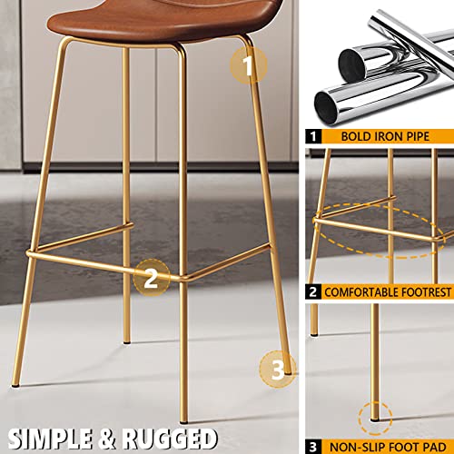 Tabourets de bar en cuir PU noir de qualité supérieure pour comptoir de cuisine