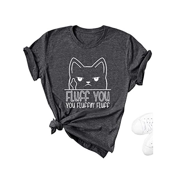 Mahrokh-Graphic-Tees-for-Women-Funny-T-Shirts-Summer-Tops-Casual-Short-Sleeve-Fluff-You-Cat-Shirt Mahrokh Graphic Tees for Women Funny T Shirts Summer Tops Casual Short Sleeve Fluff You Cat Shirt Grey