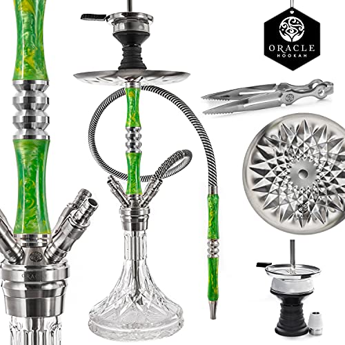 ORACLE HOOKAH® Epoxidharz Edelstahl Shisha Set 4 Anschlüsse - Shisha mit 1 Schlauch 1 Mundstück Kopf und Zubehör - Shisha Grün ORACLE HOOKAH® Epoxidharz Edelstahl Shisha Set 4 Anschlüsse - Shisha mit 1 Schlauch 1 Mundstück Kopf und Zubehör - Shisha Grün