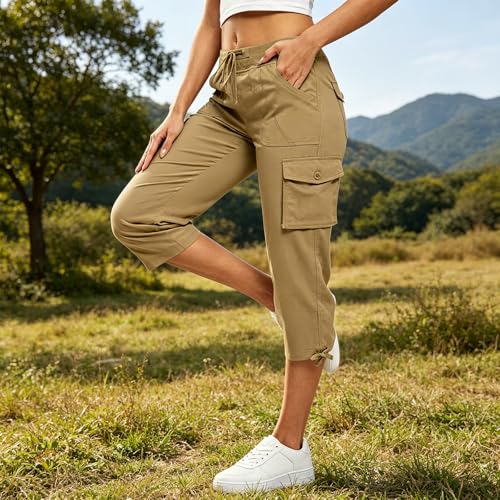 Pantalon cargo court extensible infroissable à cordon - 4