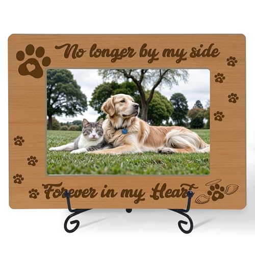 lamocho Pet Memorial Frame In Loving Memory, Dog Photo Frame Memorial Gifts For Loss Of Dog Cat Lover Gifts (4x6 Horizontal) -S19