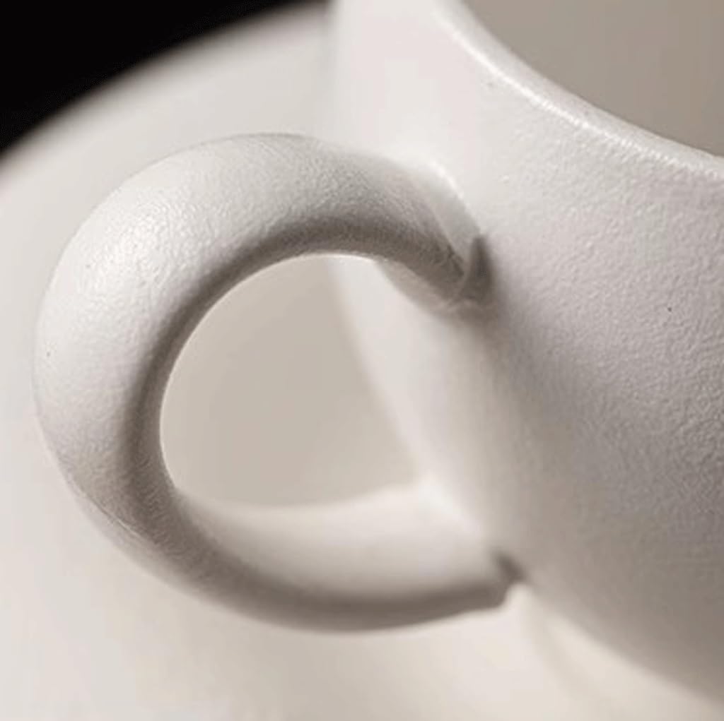 ENGENDER Tazas Cafe Taza De Café Y Platillo De Cerámica, Taza De Café con Leche De Color Sólido Mug Cups(A)
