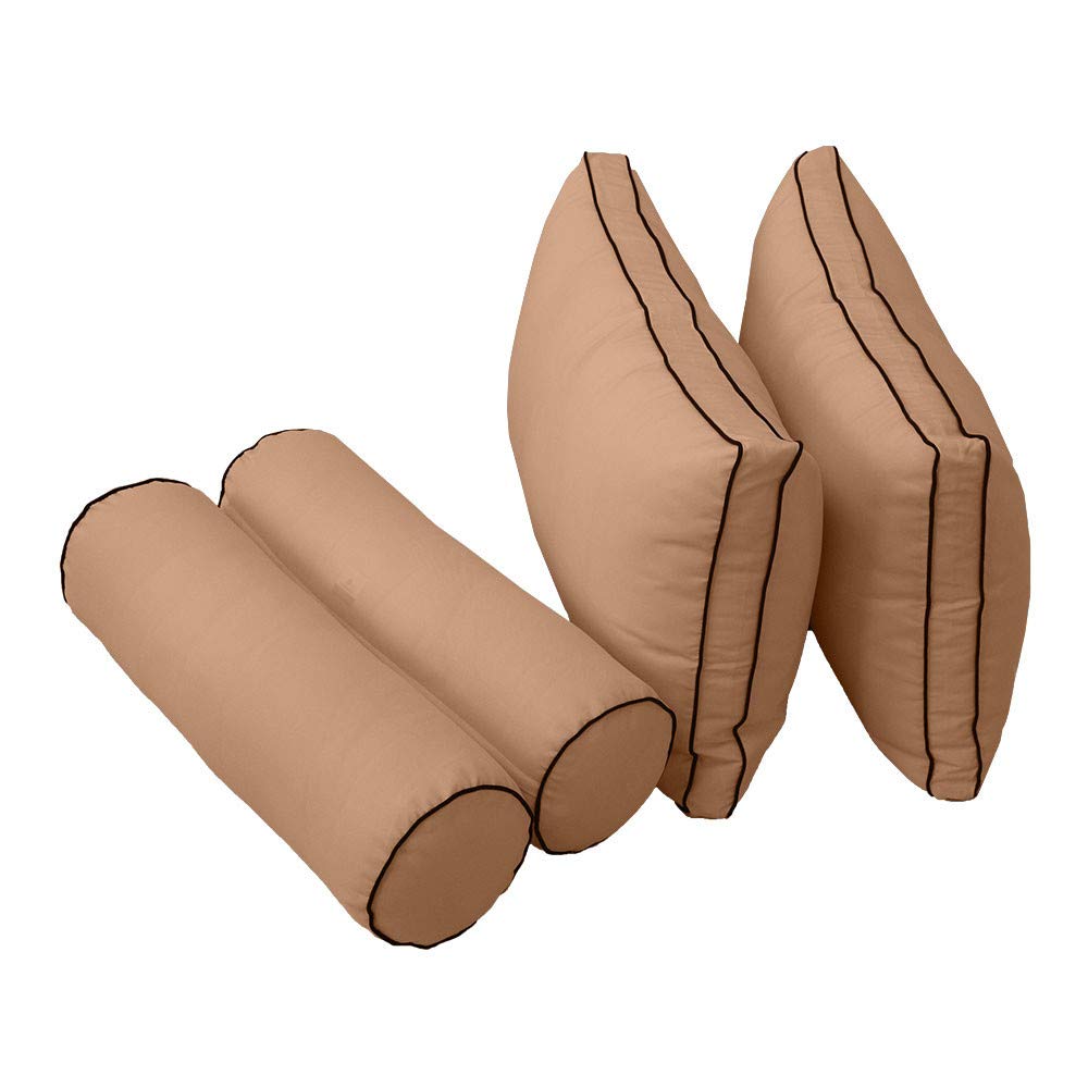 Prolinemax Style2 Twin Size 5PC Contrast Pipe Outdoor Daybed Mattress Cushion Bolster Pillow Complete Set AD104