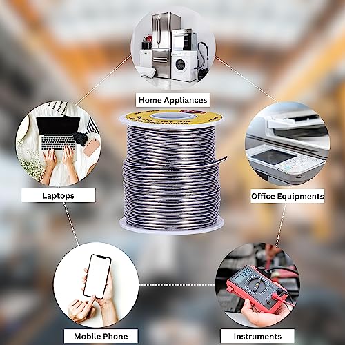 Image of DTS Solder Wire Tin Lead 40 /60 Rosin Core 0.062-inch (1.6mm) on Spool, 1 pound - Made in USA | Soldering Wire for Electronics Repair and More