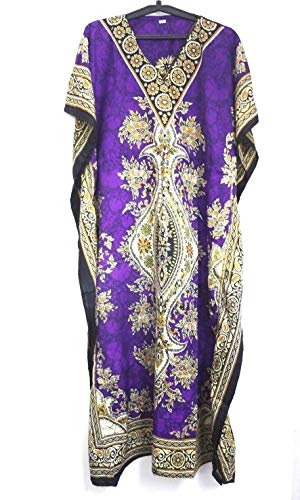 UNIQUE KAFTANS Kaftan Maxi Dress Long Size Loose Casual Boho Womens Caftan Kimono Sleeves