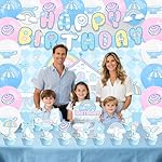 42pcs Cinna-morolls Birthday Party Decorations Includes Cake Toppers,Cupcake Toppers, Banner, Backdrop, Balloons - Blue Cartoon Theme Party Supplies Set for Girl‘s Baby Shower - Image 5
