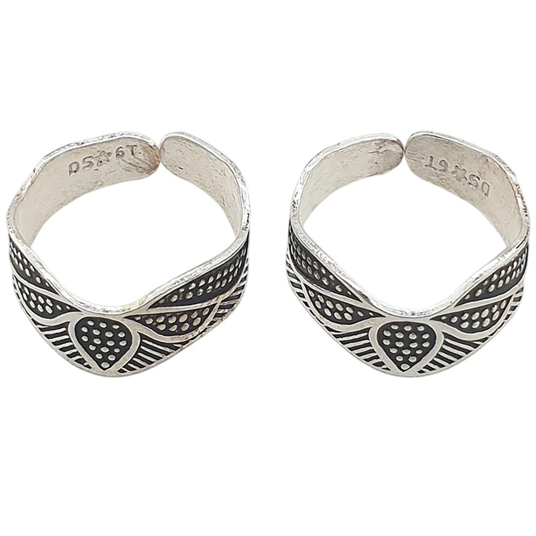 Pure Silver (Chandi) Cut Work Band Style Toe Ring Bichhiya For Women ~ 2 Pieces ~ 3.200 Grams-image-7