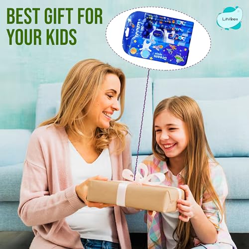 Image of Stationary Set School Kit Good For Birthday Return Gift Cute Educational Supplies For Kids -1*Steel Pencil Box,1*Lead Pencil,2*Pencils,1*Sharpener,1*Pencil Leads,2*Pencil Caps - (Space Theme)