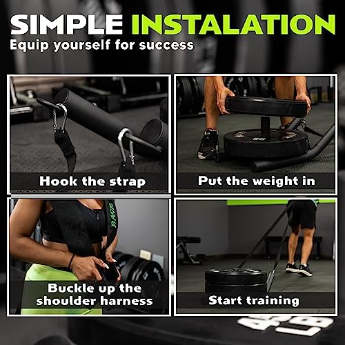 Rage Fitness Speed Training Pull Sled, Workout Weight Sled for Upper Lower Body Speed & Strength Development, Endurance & Cardio Training, Helps Build Knee Strength, Compatible with 2\" Weight Plates