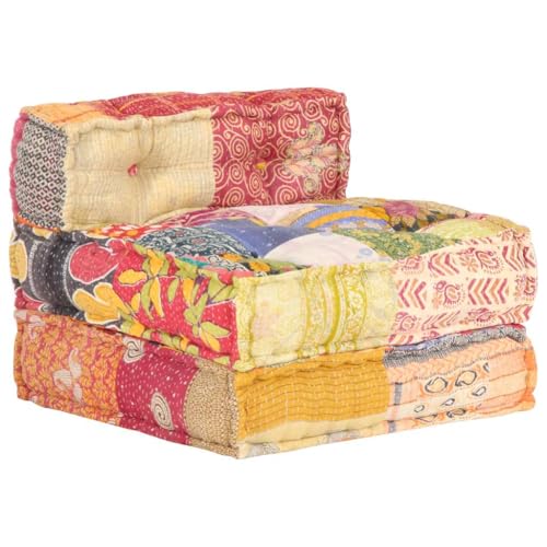 Pouf modulaire patchwork coton pour véranda et salon bohème chic - 6