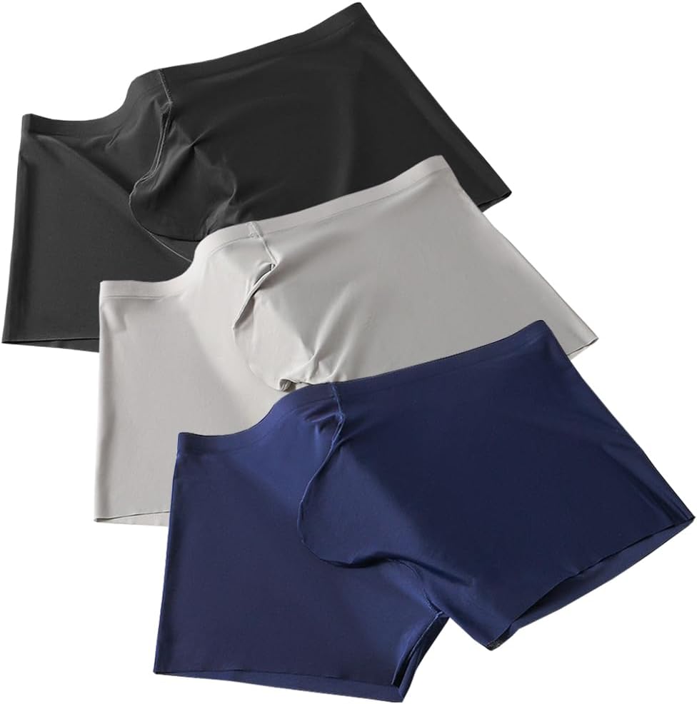 Men's Pouch Trunks Ice Silk Enhance Underwear Briefs Low-Rise Ultra-Thin Bulge Pouch Sport Underpants