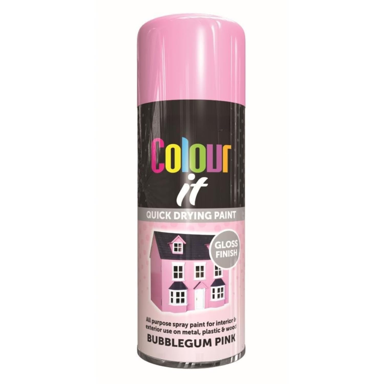 Inspired Essentials All Purpose Aerosol Spray Paint 400ml Quick Drying Spray, Fast Dry and Excellent Coverage for Metal, Wood, Plastic and More (1, Bubblegum Pink)