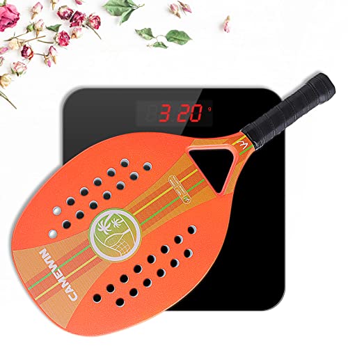 Happygor Raquete Beach Tênis Fibra Carbono Resistência Durabilidade Raquete Beach Tennis+Pulseira Es