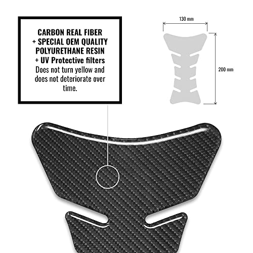 4R Quattroerre.it 1870 Tankpad 3D Motorrad Tankschutz Sport, echte Kohlefaser, 13 x 20 cm