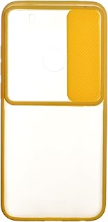 جراب خلفي مع حماية للكاميرا من البولي بروبيلين بتصميم سادة لموبايل شاومي ريدمي نوت 8 - أصفر شفاف