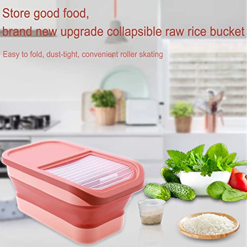 Pet Food Storage Container, Collapsible 13 Lb Dog Food Storage Organizer With Push Lid With Measuring Cup And Spoon, Rice Food Storage Box, Leak Proof Seal New Kitchen Storage Companion (Red) #TOP3