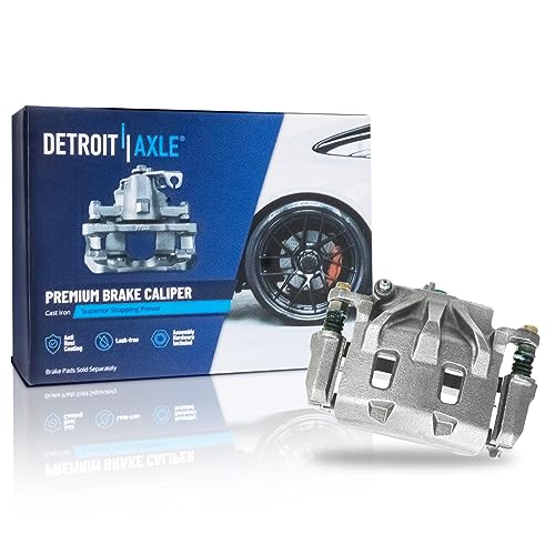 Image of Detroit Axle - Front Left Brake Caliper for Subaru WRX Legacy Outback | Forester B9 Tribeca, Driver Side Disc Brake Caliper w /Bracket Replacement