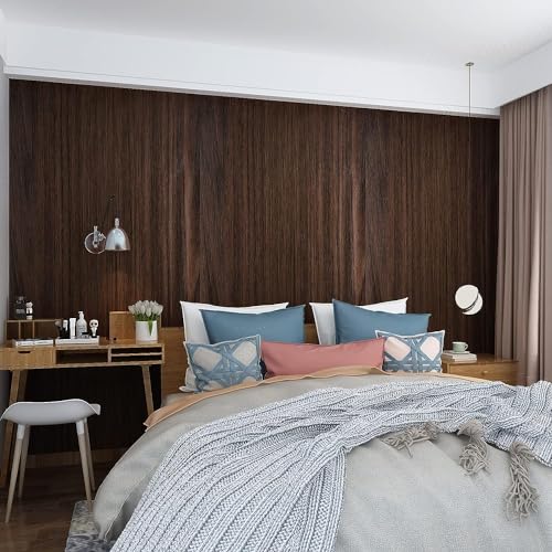 Image of SUNBIRD Wood Furniture Wallpaper Vinyl, Self-Adhesive Wood Wall Paper, Almirah,Kitchen Home Decoration 24in x 3 Meter (Black Wallnut)