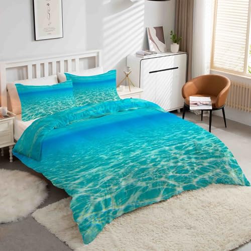 Parure de lit 90x190 MerBleu ensemble literie microfibre douce