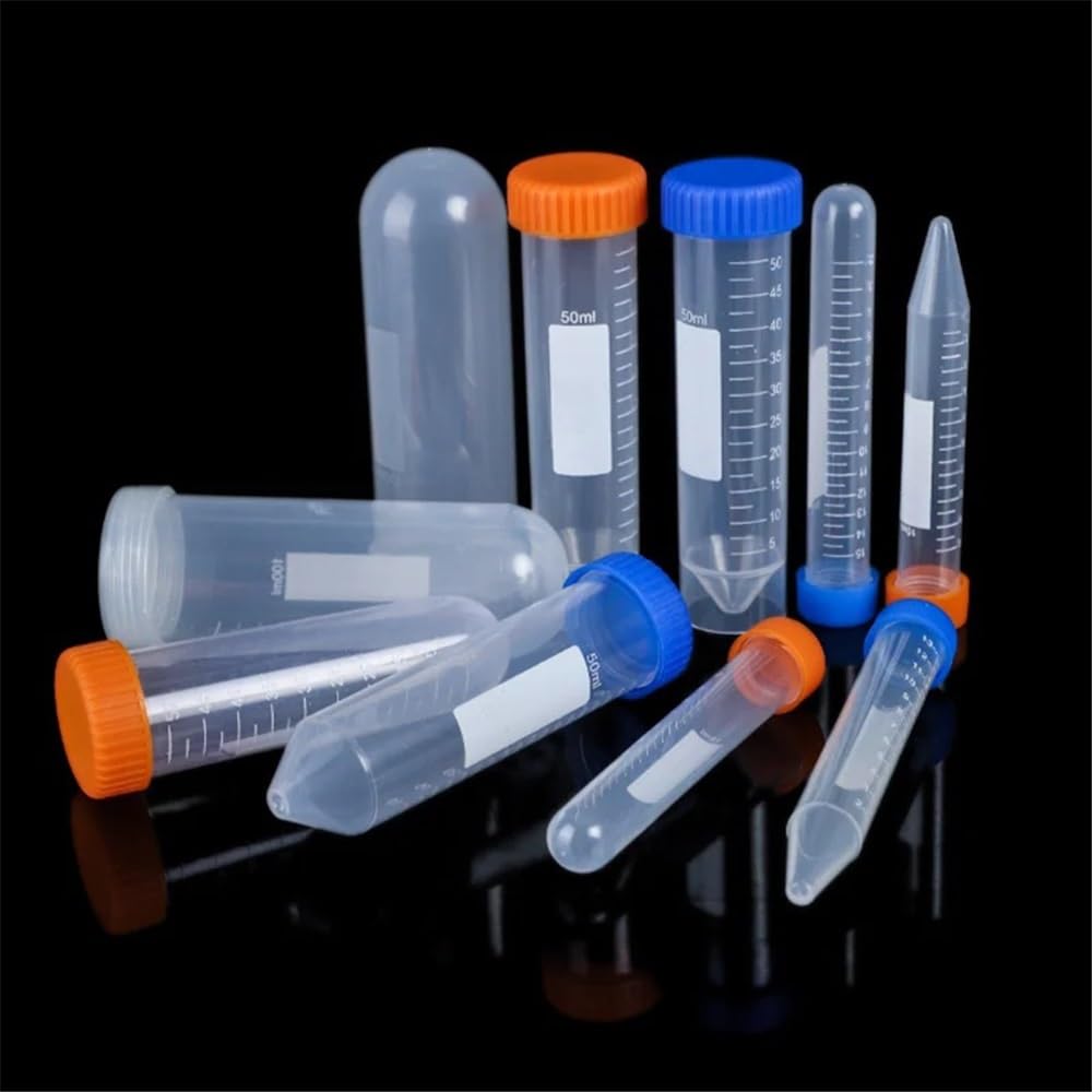 Equipos y suministros de laboratorio Tubos de plástico laboratorio 10/15/25/50/100/120 ml con tapón rosca. Tubo muestreo