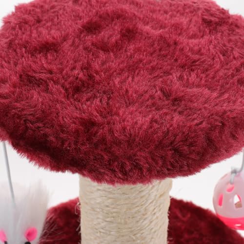 Rascador para Gatos Doble Capa con Bola y Tablero de Sisal Rojo miniatura 4