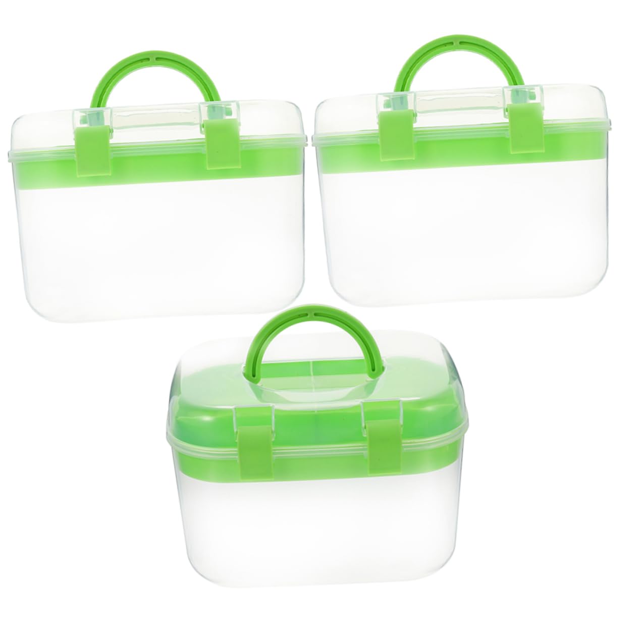 POPETPOP 3pezzi Contenitore Per Medicinali Scatola Portaoggetti Doppio Maniglia Organizer Per Cosmetici Pillole Strumenti Da Viaggio e Domestico