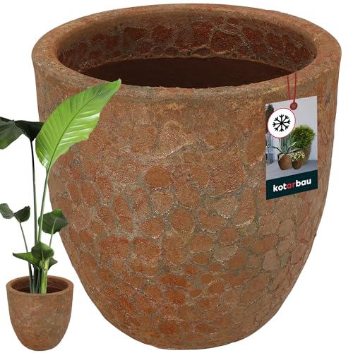 KOTARBAU® Keramik Pflanzenübertopf Braun Höhe 34 cm ⌀ 37 cm glasierte Blumentöpfe innen Wohnzimmer Outdoor & Indoor frostsicher Blumentopf Plant Pot Topf für Pflanzen