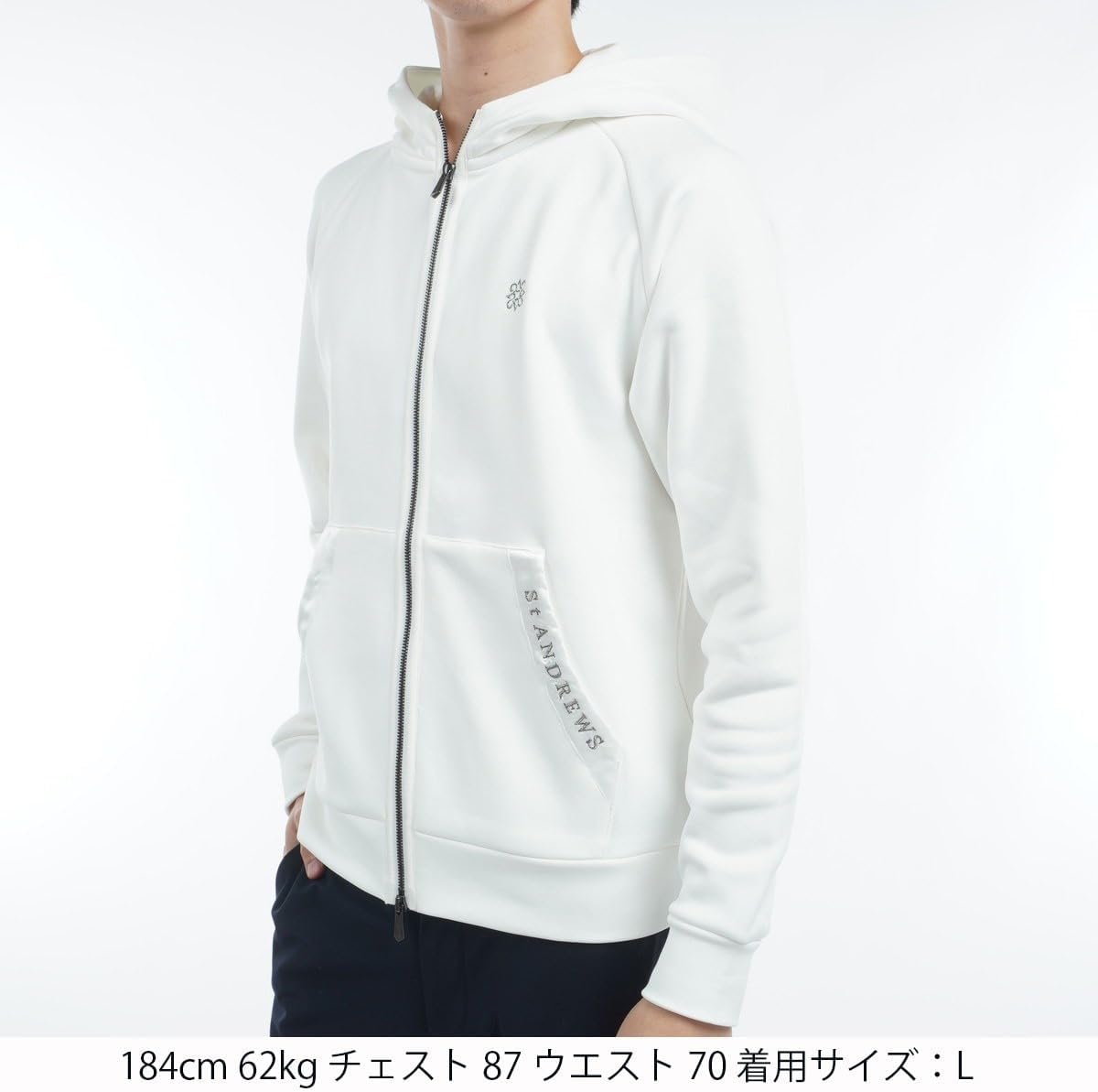 セントアンドリュース　フルジップニットパーカー　防寒　アウター　クリーニング済み 節約 セントアンドリュース フルジップニットパーカー 防寒 アウター