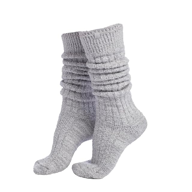 Softies Marshmallow Slouch Socks for Women Ultra Soft Plush Lounge Socks with Non Slip Grippers One Size Cozy