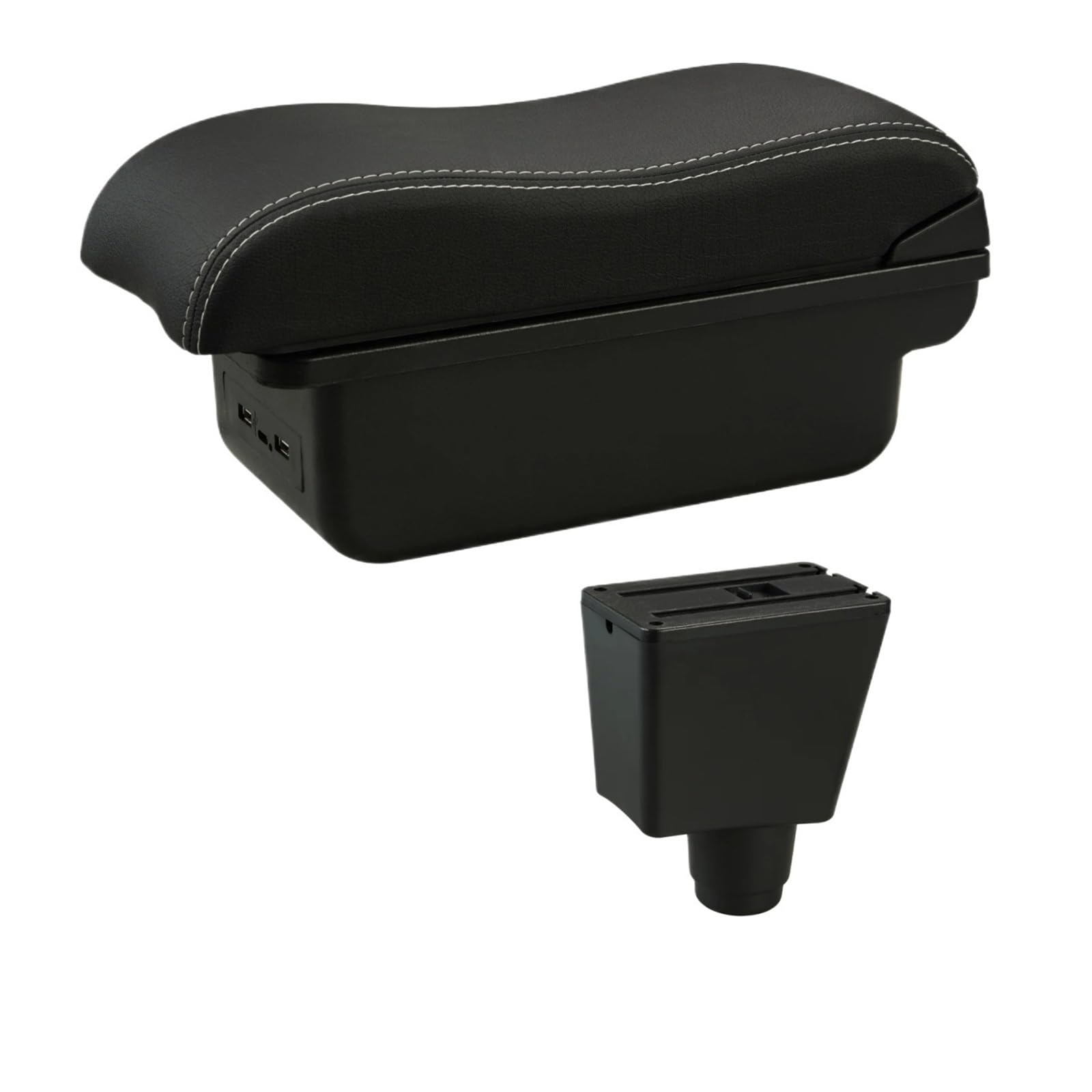 Ggwqoops Car Armrests For Logan For Sandero II 2 Armrest Box Car Interior Retrofit Accessories Storage Armrest Box(C3 White Line USB)