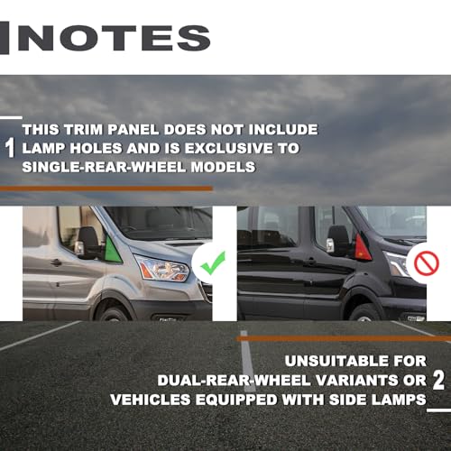 Exterior Fender & Mirror Trim Molding – A-Pillar & Corner Molding for Ford Transit-150/250/350/350HD 2015–2021 (Right Side)