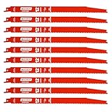 10 Pack 12 Inch 4/6 TPI Reciprocating Saw Blades for Wood and Nail-Embedded Wood Cutting, Bi-Metal Sawzall Blades for Cutting Nail and PVC Pallets etc, for Diablo Sawzall Blades DS1212BW5
